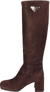 (W) Prada But Tinggi 'Kulit Suede Coklat Gelap' 1W931M_008_F0003 Buy (W) Prada But Tinggi 'Kulit Suede Coklat Gelap' 1W931M_008_F0003