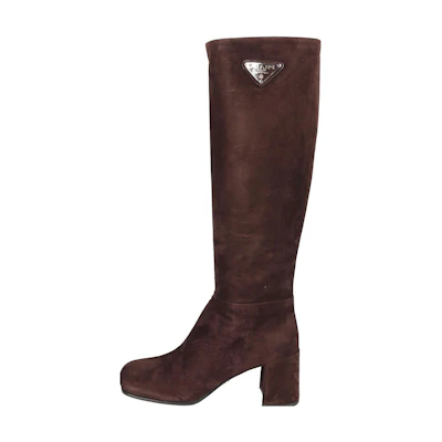 (W) Prada High-Top Boot 'Deep Brown Suede'