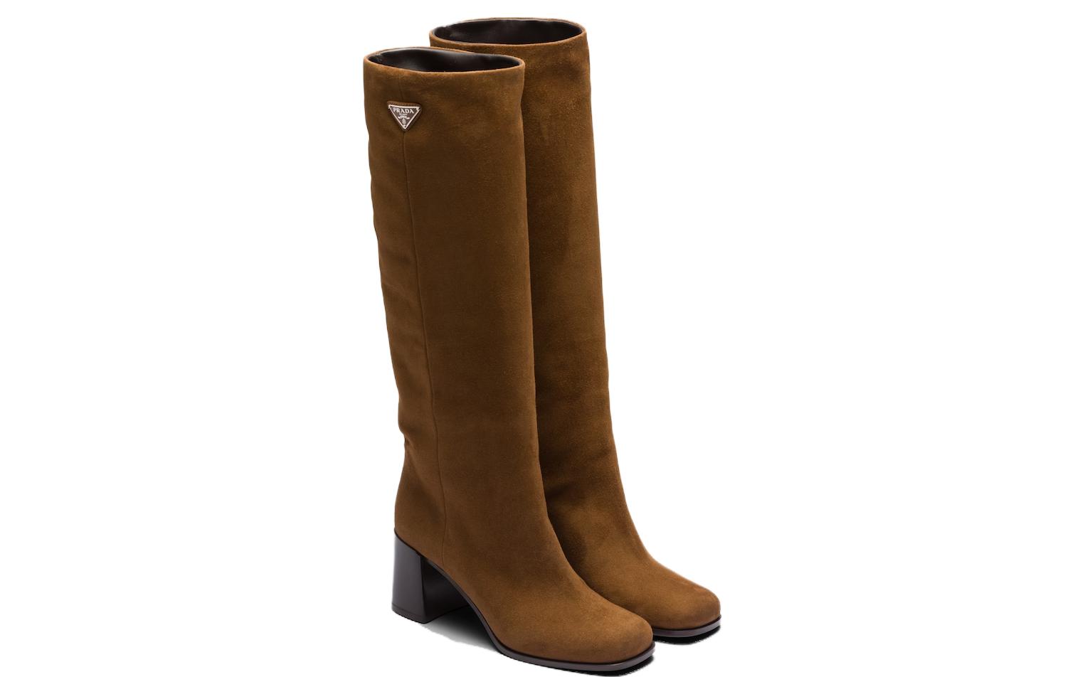 Order (W) Stivali Alti Prada ''Moda in Pelle Marrone Comoda''. 1W233N_008_F0E2Q_F_065
