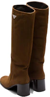 Lookbook (W) Prada Sepatu Boot Tinggi 'Kulit Cokelat Fashion Nyaman' 1W233N_008_F0E2Q_F_065