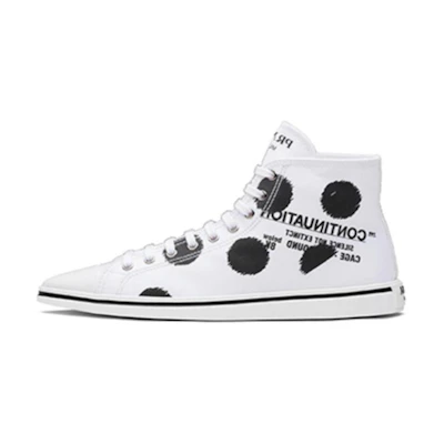 (W) Prada High-Top Fashion Sneakers 'Black White'