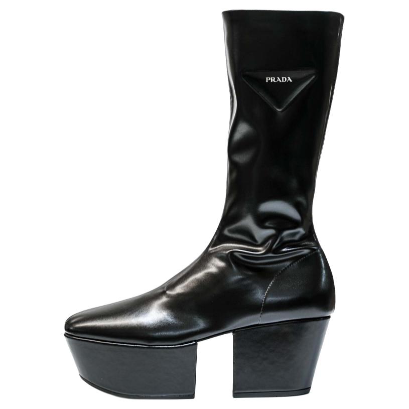 (Women) Prada High-Top Platform Boots 'Black Triangle Logo' 1WP148_3LGW_F_0002