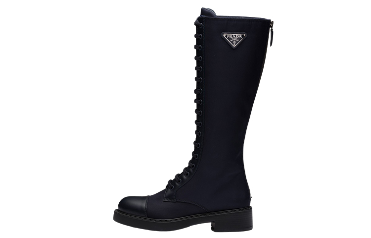 (W) Prada High-Top Sneaker Boots 'Navy Leather Logo'