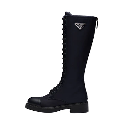 (W) Prada High-Top Sneaker Boots 'Navy Leather Logo'