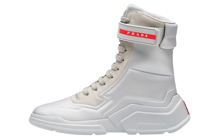 (Women) Prada High-Top Sneakers 'Silver Logo Velcro' 3T6444_HEC_F0518_F_010