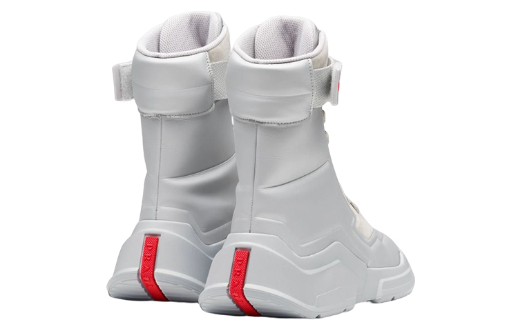 (W) Prada High-Top Sneakers 'Silver Logo Velcro' 圖 4
