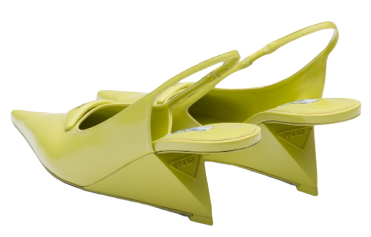 (W) Prada High Heel with Glossy Leather Strap 'Acid Lime Green' 圖 4