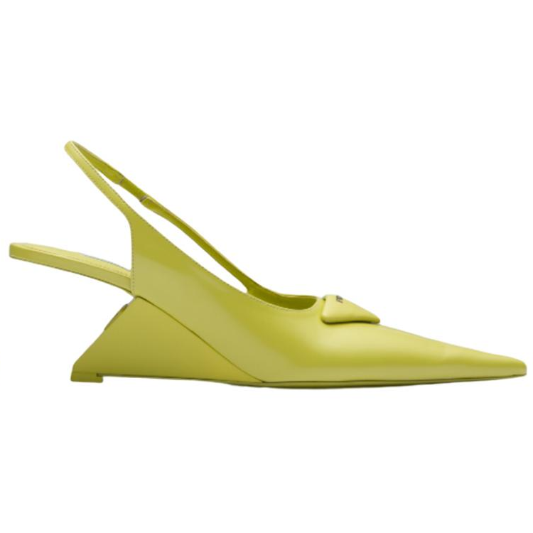 (W) Prada High Heel with Glossy Leather Strap 'Acid Lime Green' 圖 5