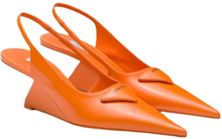 (W) 普拉达荧光橙色皮革肩带高跟鞋 1I885M_055_F01BU_F_A065 Order (W) 普拉达荧光橙色皮革肩带高跟鞋 1I885M_055_F01BU_F_A065