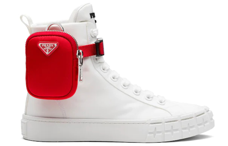 (W) Prada High-Top Sneaker 'White Red' 圖 2