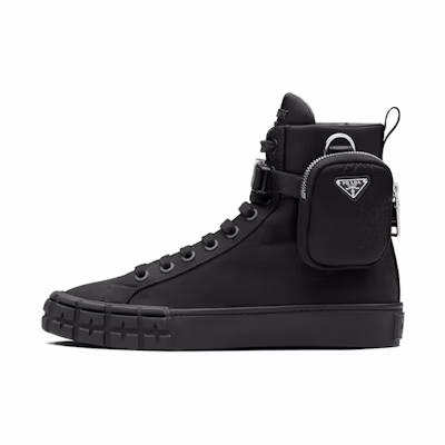 (W) Prada Wheel Re-Nylon Hight Sneakers 'Black'