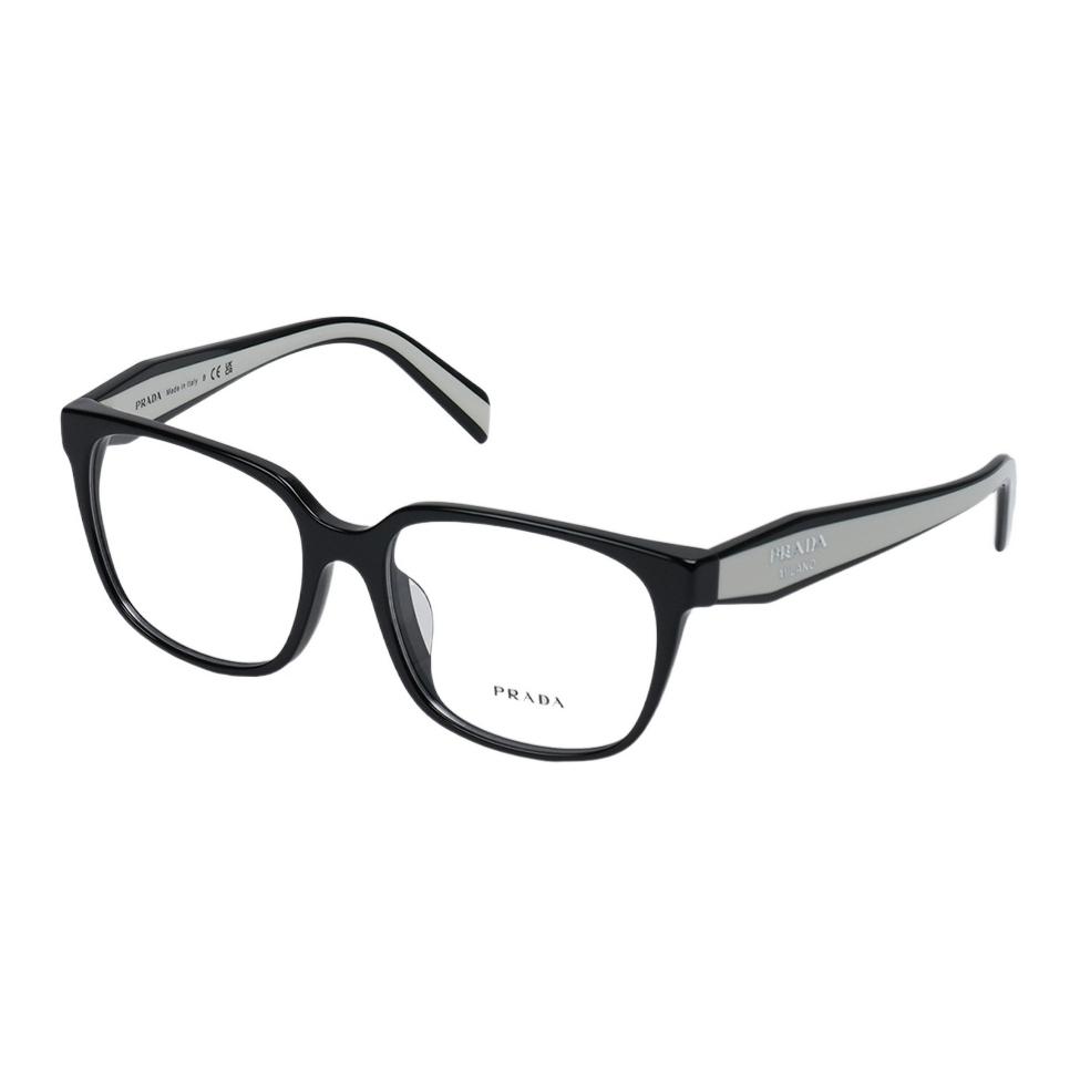 (Women) PRADA Irregular Black Optical Glasses with Logo Letter Temples PRF-17ZF
