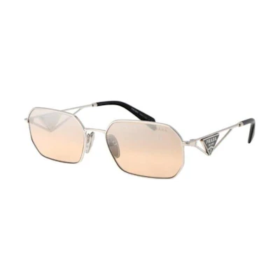 (Women) PRADA Irregular Letter Logo Metal Sunglasses Silver Women PRA51S1BC8J1