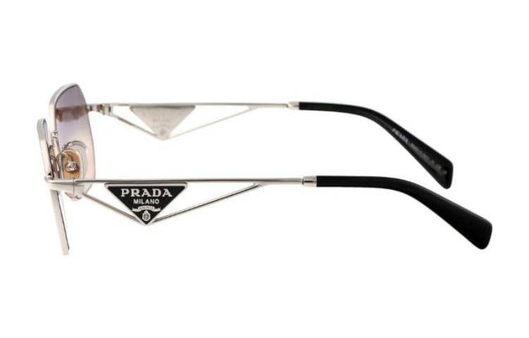 Shop (W) Cermin Mata Metal Logo Huruf Tidak Sekata PRADA Perak Wanita PRA51S1BC8J1