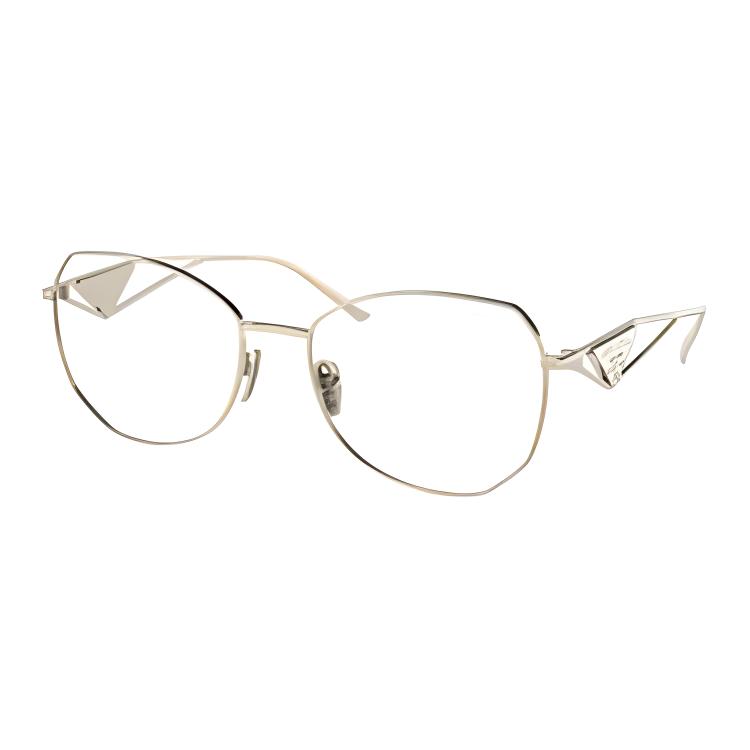 (Women) PRADA Irregular Shape Optical Glasses Women’s Gold Frame 0PR57YSZVN08N57