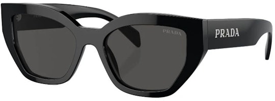 (Women) PRADA Irregular Shape Sunglasses Women Black with Letter Logo PRA09S1AB5S0 (Women) PRADA Irregular Shape Sunglasses Women Black with Letter Logo PRA09S1AB5S0