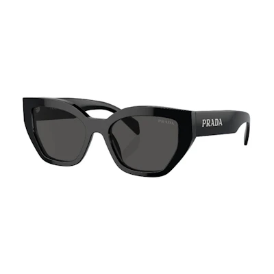 (Women) PRADA Irregular Shape Sunglasses Women Black with Letter Logo PRA09S1AB5S0