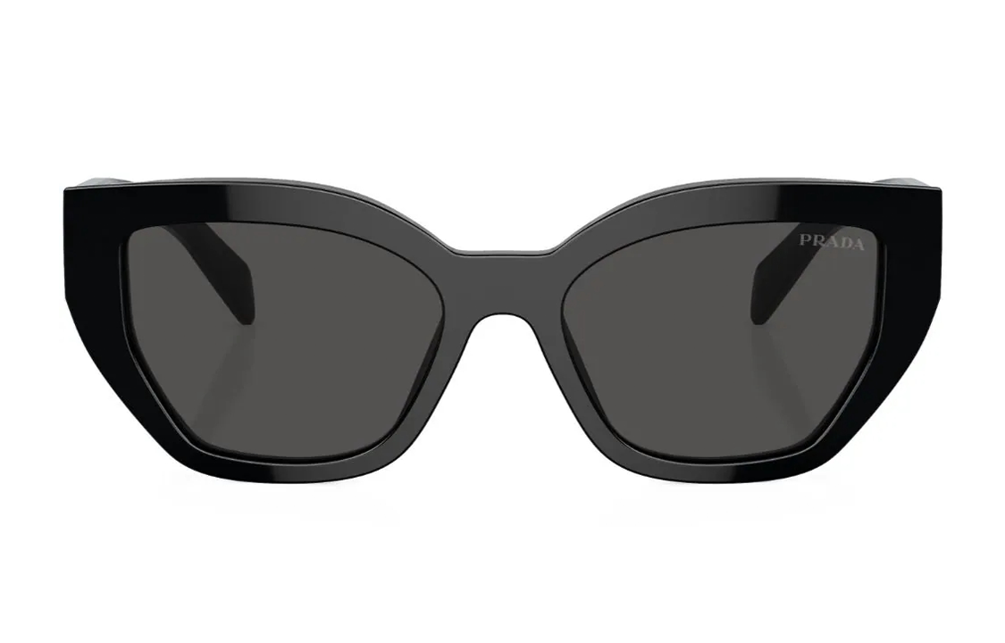 Lookbook (W) Kacamata Hitam Wanita PRADA Bentuk Unik dengan Logo Huruf. PRA09S1AB5S0