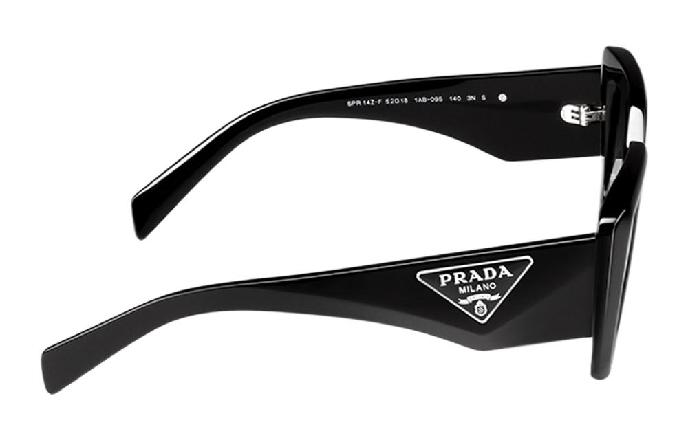 (Women) PRADA Irregular Shaped Black Sunglasses with Logo Accent SPR14Z-E1AB-FE09S-C-A052 圖 4
