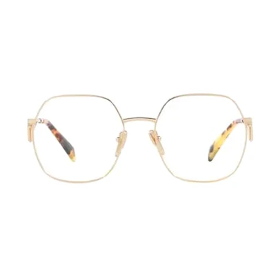 (Women) PRADA Irregular Shaped Optical Glasses with Side Logo for Women - Gold. PR59ZVZVN1O1