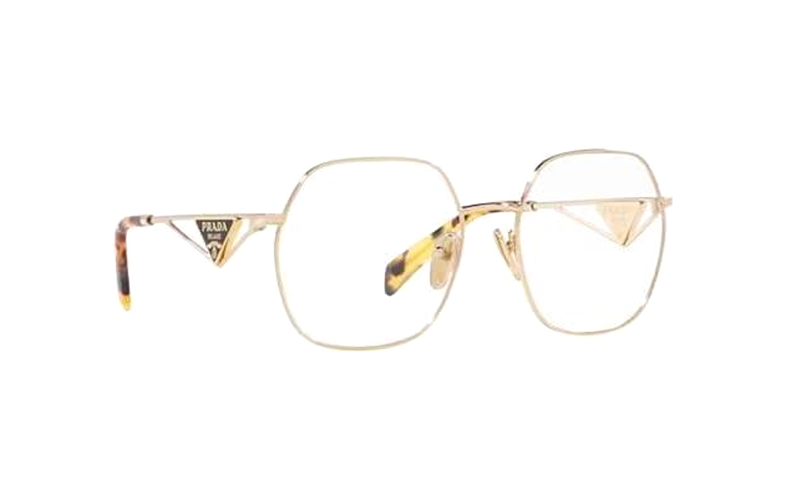 (Women) PRADA Irregular Shaped Optical Glasses with Side Logo for Women - Gold. PR59ZVZVN1O1 圖 3