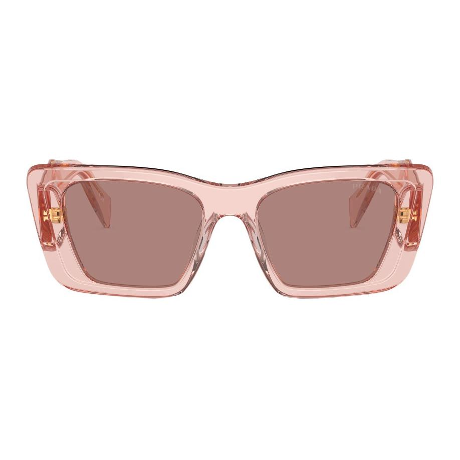 (Women) PRADA Irregular Shaped Pink Acetate  Sunglasses with Logo. POIZON240620766 圖 3