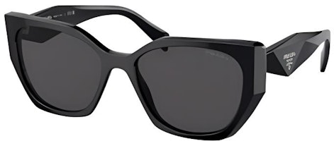 (Women) PRADA Irregular Sunglasses for Women Black with Logo Temples. 0PR19ZSF1AB5S056 (Women) PRADA Irregular Sunglasses for Women Black with Logo Temples. 0PR19ZSF1AB5S056