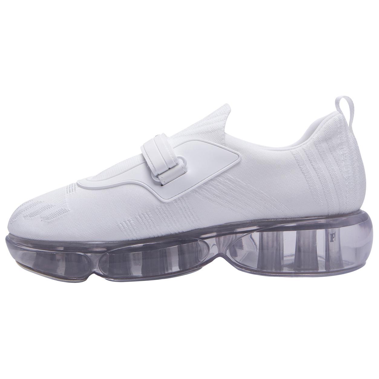 (W) Prada Knit Leather Velcro Sneakers 'White Fashion'