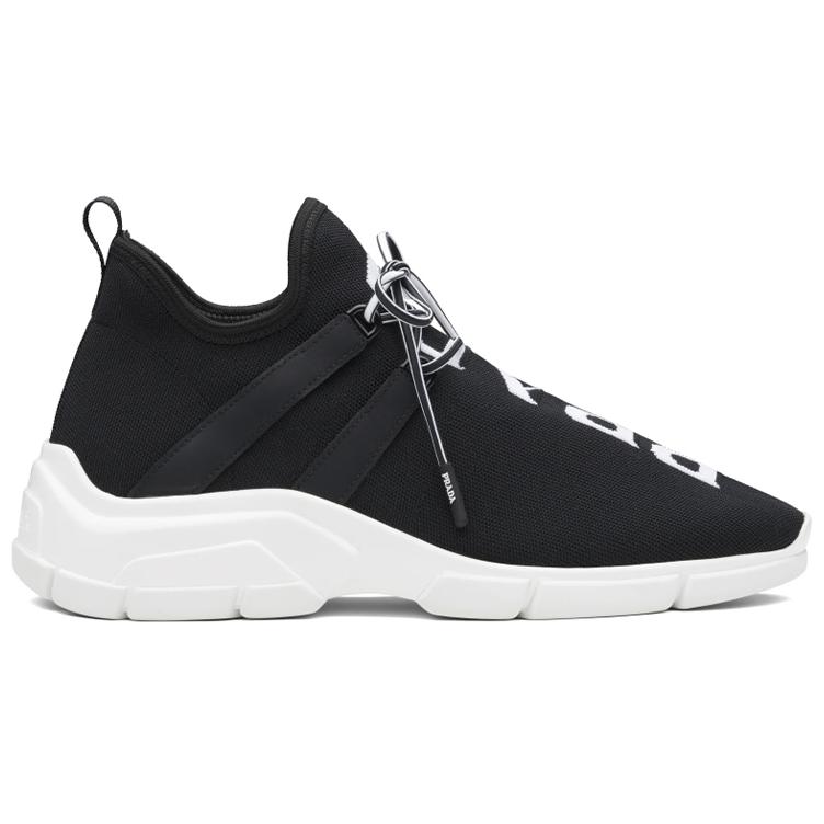 (W) Prada Knit Logo Sneakers 'Black' 圖 2