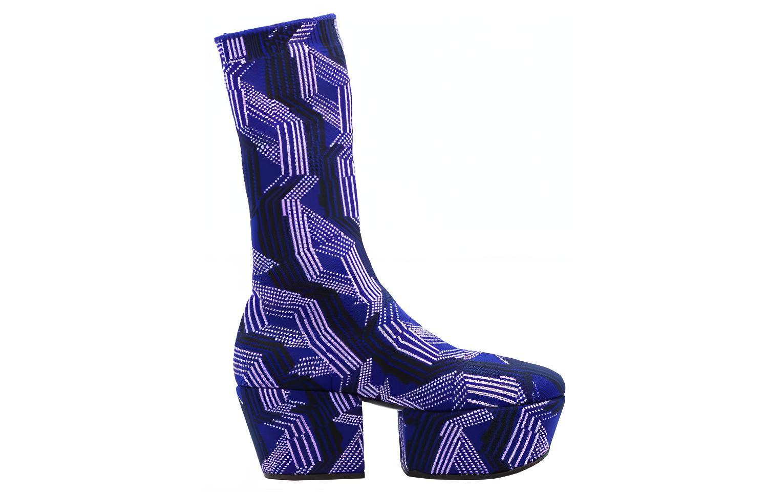 (W) Prada Knit Mid-Calf Boots 'Purple Black' 圖 2