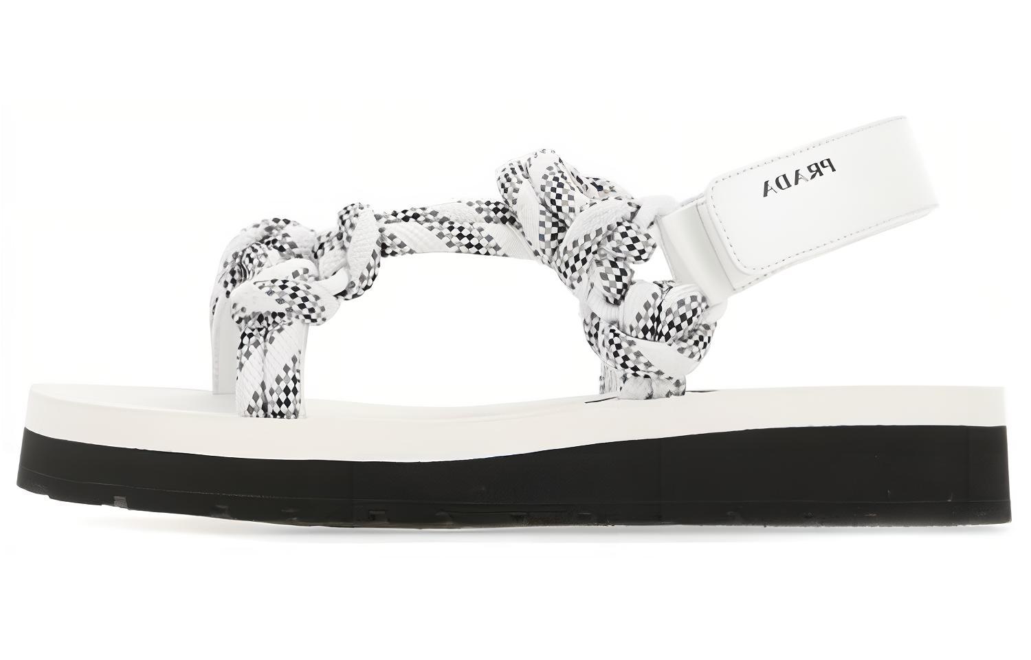 (Women) Prada Knot Straps Flat Sandals 'White' 1X600M_3L74_F0009_F_040
