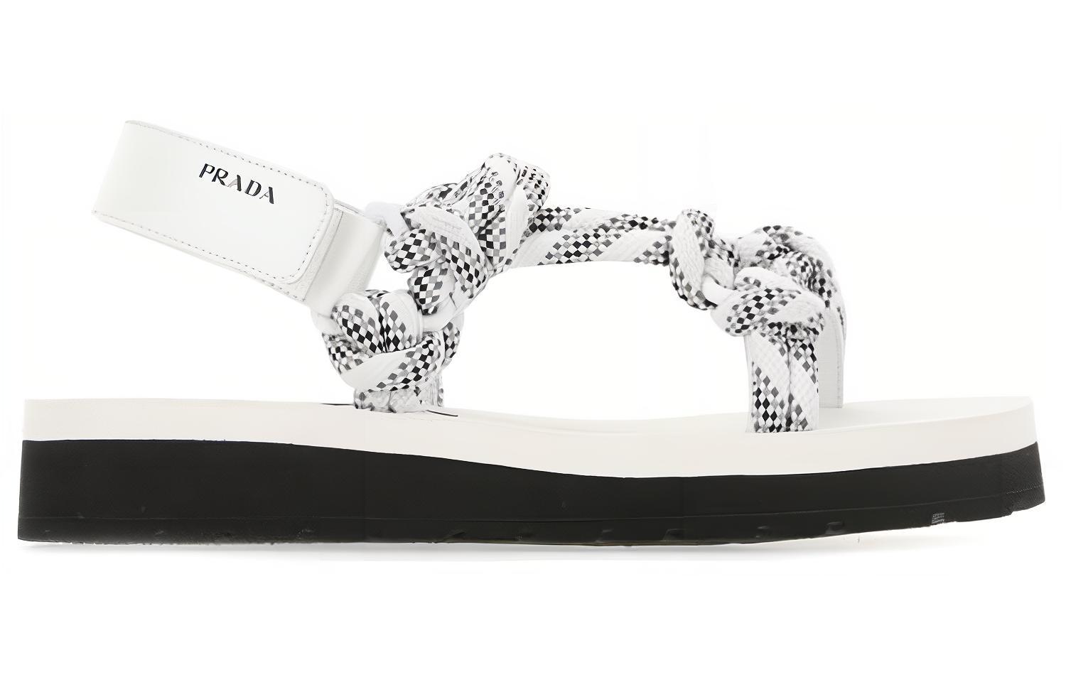 Order (W) Prada Knot Riemchen Flache Sandalen ''Weiß'' 1X600M_3L74_F0009_F_040