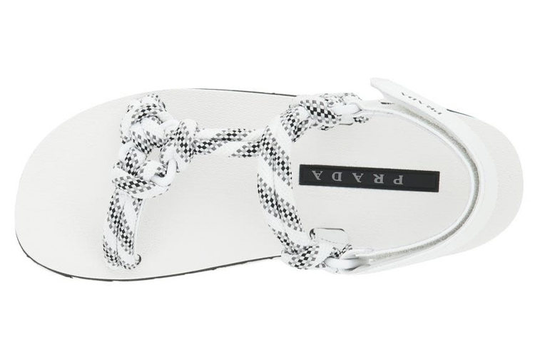 Purchase (W) Prada Knot Riemchen Flache Sandalen ''Weiß'' 1X600M_3L74_F0009_F_040