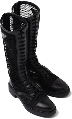 (Women) Prada Leather and Mesh High-Top Boots 'Black' 1W907M_3LK5_F0002_F_B050 Lookbook (Women) Prada Leather and Mesh High-Top Boots 'Black' 1W907M_3LK5_F0002_F_B050