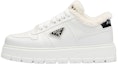 Buy (W) Snekers Prada Kulit dan Shearling 'Putih' 1E947M_3LEN_F0009_F_ZF45