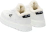 Purchase (W) Prada Leder- und Lammfell-Sneaker ''Weiß'' 1E947M_3LEN_F0009_F_ZF45