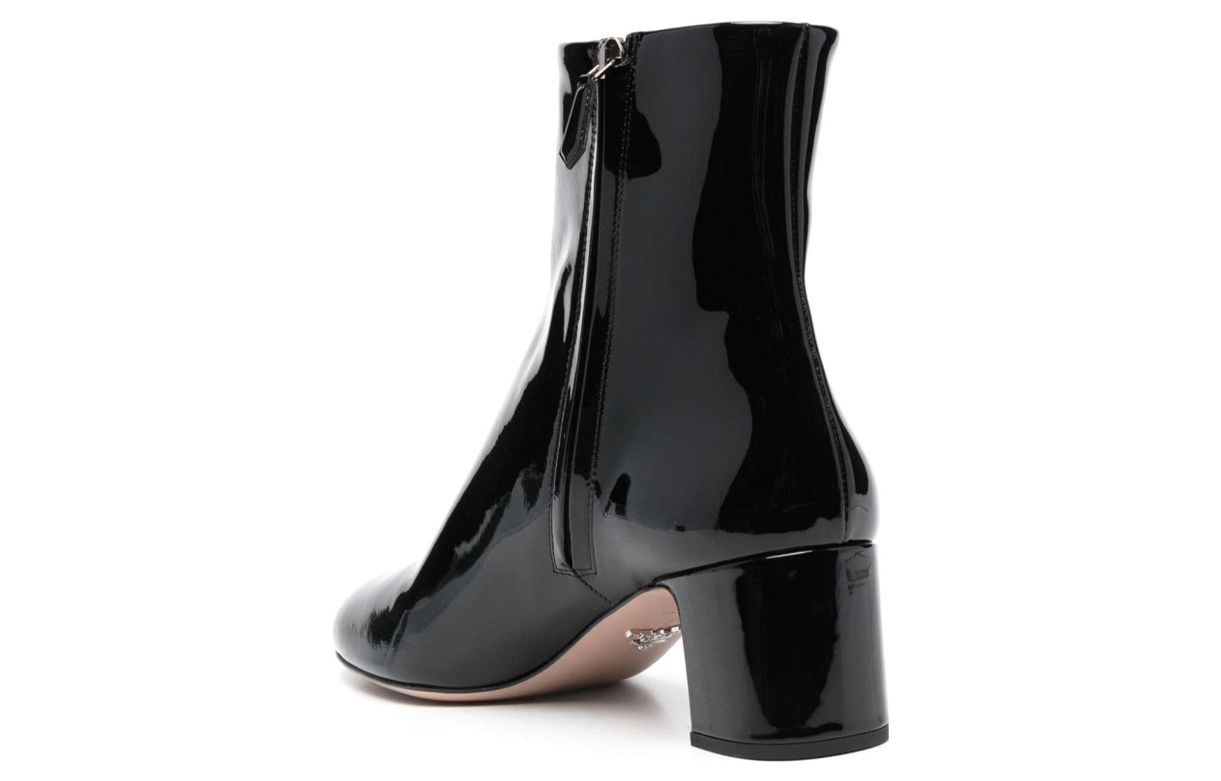 Shop (W) 普拉达 黑色多功能 皮革短靴 1T192N_069_F0002