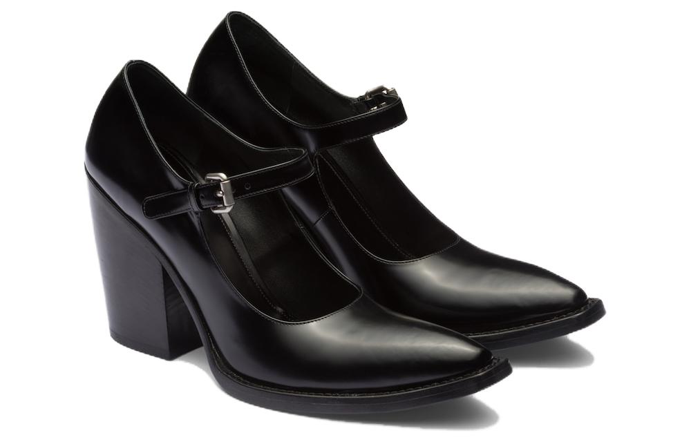 Lookbook (W) Prada Tacchi Alti in Pelle con Fibbia e Tacco Largo ''Nero'' 1I128N_055_F0002_F_090