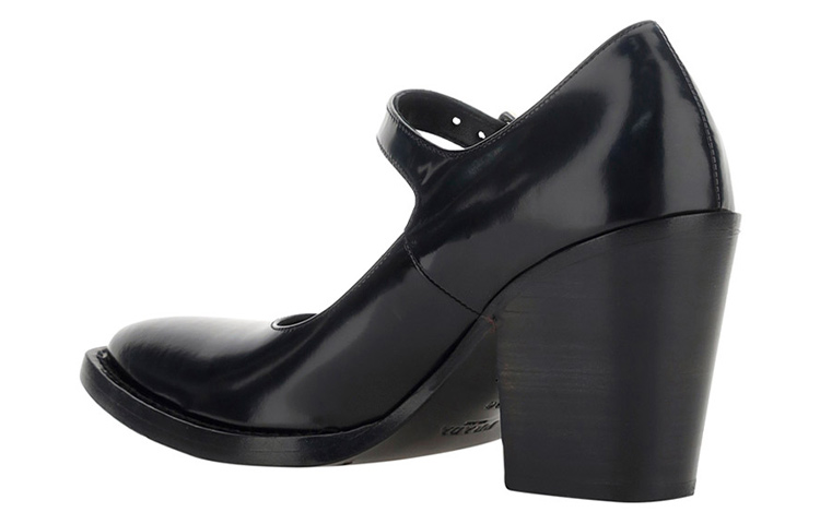 Shop (W) Prada Tacchi Alti in Pelle con Fibbia e Tacco Largo ''Nero'' 1I128N_055_F0002_F_090