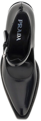 (W) Prada Sepatu Hak Tinggi Kulit Gesper 'Hitam' 1I128N_055_F0002_F_090 Shop (W) Prada Sepatu Hak Tinggi Kulit Gesper 'Hitam' 1I128N_055_F0002_F_090