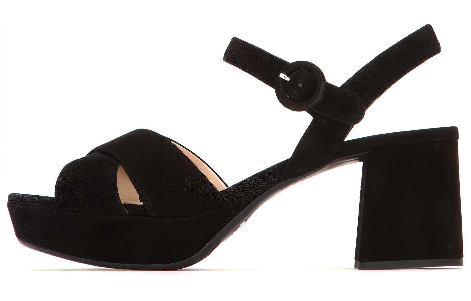(Women) Prada Leather Block Heel Pumps 'Black Simple Casual' 1XP890_FB065008_F_0002