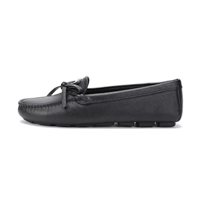 (W) Prada Saffiano Leather Driving Loafers 'Black'