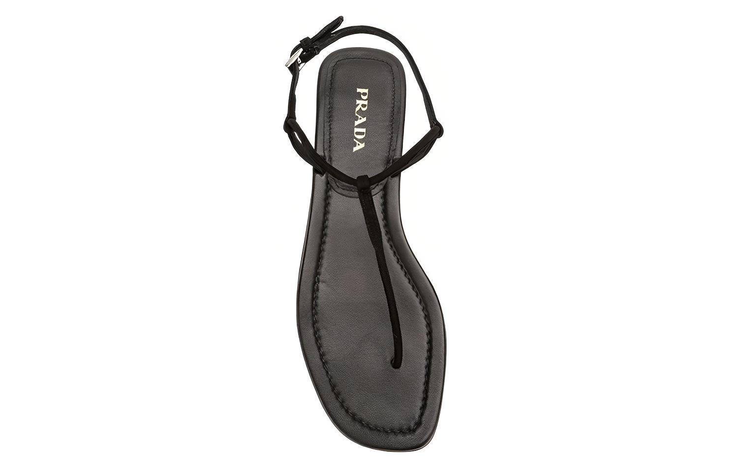 Lookbook (W) Sandal Datar Kulit Prada Gesper 'Black Fashion' 1Y558B_008_F0002_F_005