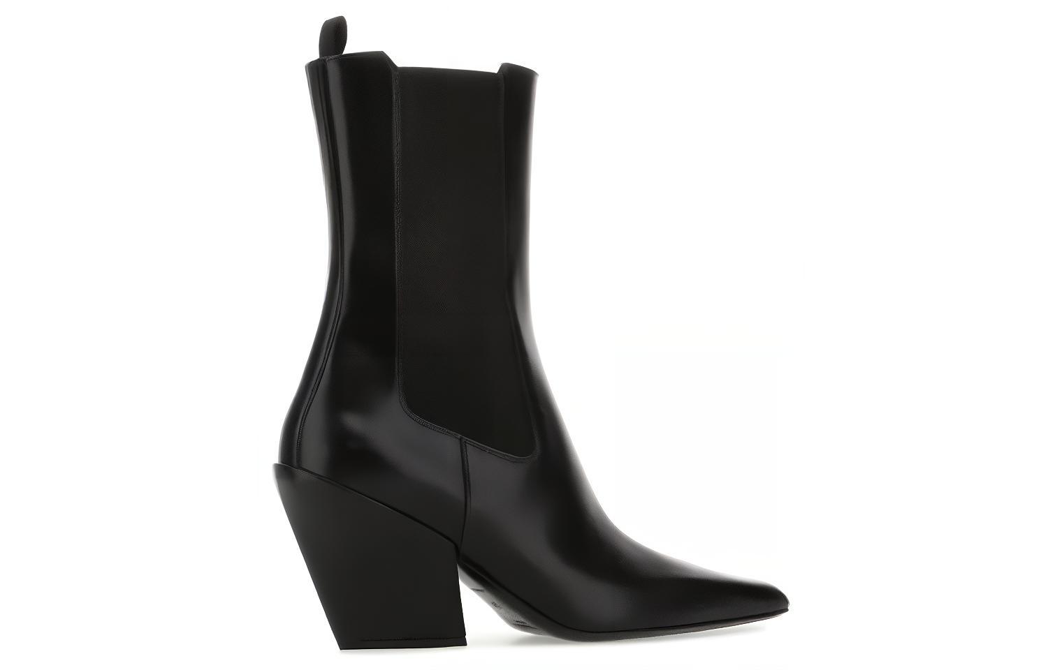 Order (W) Prada Sepatu Boots Chelsea Kulit 'Hitam' 1U986M_055_F0002_F_075