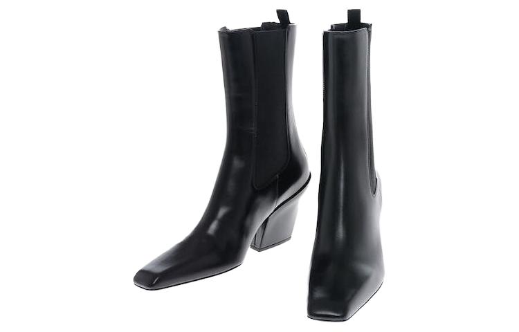 Lookbook (W) Prada Sepatu Boots Chelsea Kulit 'Hitam' 1U986M_055_F0002_F_075