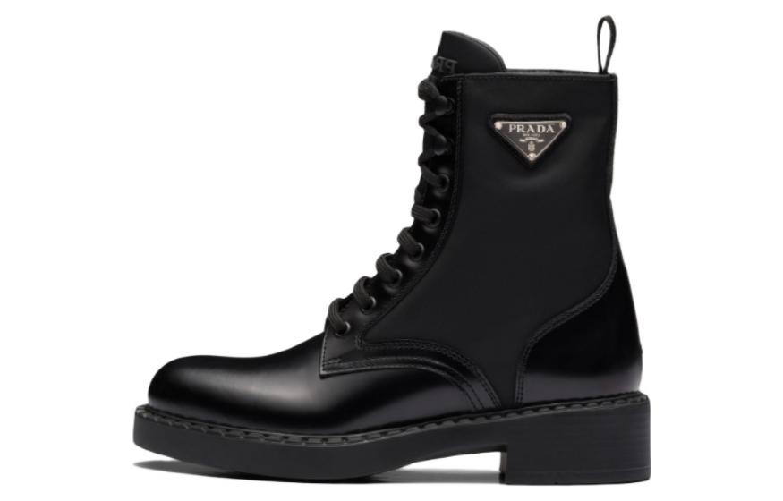 Buy (W) Bottes Prada à Talons Épais en Cuir Noir 1T782M_3LF7_F0002_F_B050