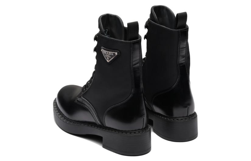 Purchase (W) Bottes Prada à Talons Épais en Cuir Noir 1T782M_3LF7_F0002_F_B050