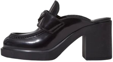 (Women) Prada Leather Chunky Heel Round Toe Fashion Slide 'Black' 1D652M_055_F0002_F_085 (Women) Prada Leather Chunky Heel Round Toe Fashion Slide 'Black' 1D652M_055_F0002_F_085