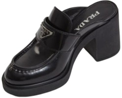 (W) Prada Kulit Tumit Tebal Hujung Bulat Fesyen Selipar 'Hitam' 1D652M_055_F0002_F_085 Order (W) Prada Kulit Tumit Tebal Hujung Bulat Fesyen Selipar 'Hitam' 1D652M_055_F0002_F_085