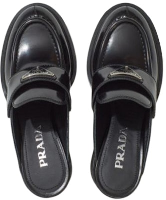(Women) Prada Leather Chunky Heel Round Toe Fashion Slide 'Black' 1D652M_055_F0002_F_085 Shop (Women) Prada Leather Chunky Heel Round Toe Fashion Slide 'Black' 1D652M_055_F0002_F_085